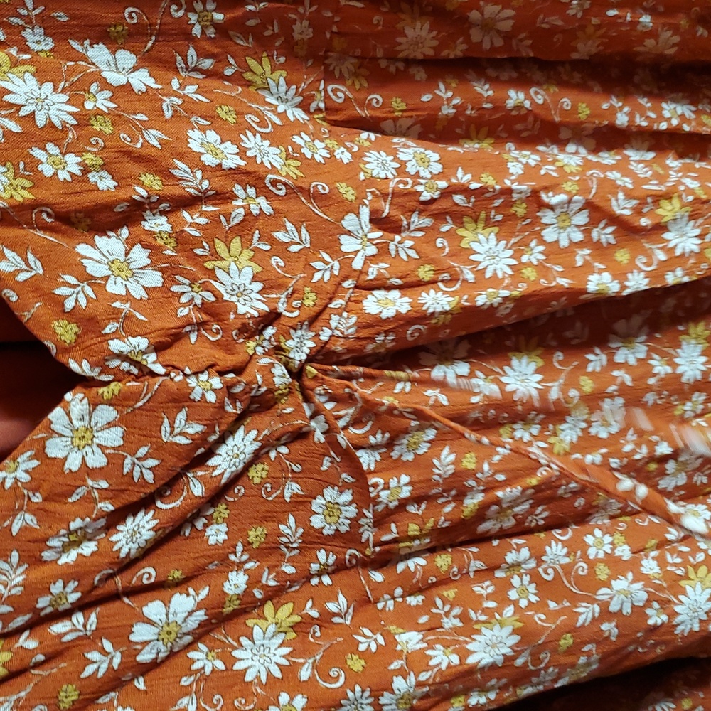 Orange Floral Dress - Picture 7 of 9